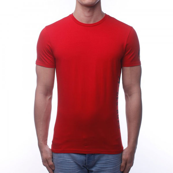 Red Round-Neck T-Shirt with Logo BOXEUR DES RUES Man
